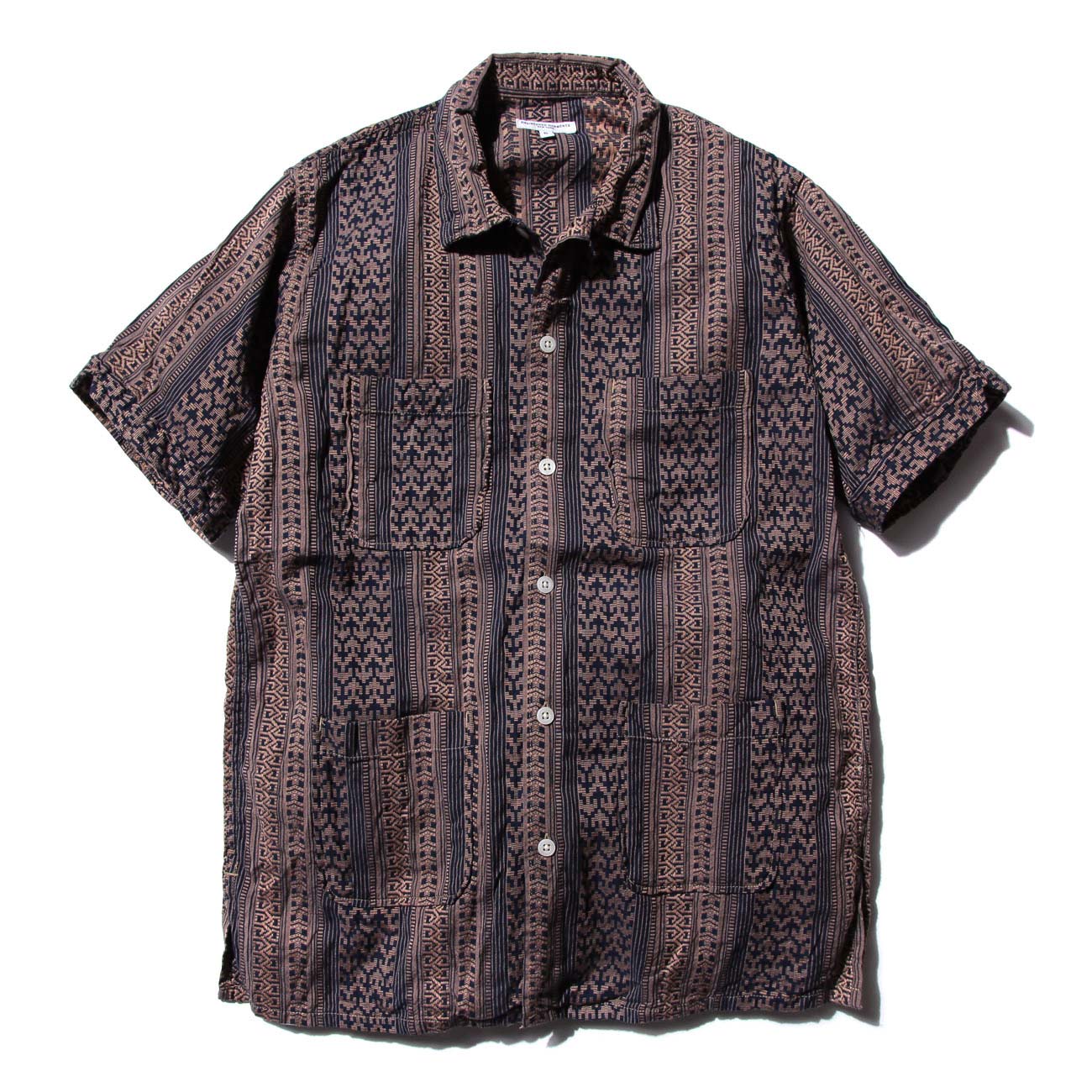 Camp Shirt - Multi St. Jacquard - Khaki / Navy