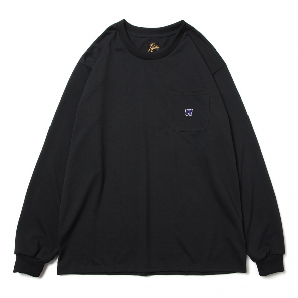 [NEEDLES]L/S Crew Neck Tee - Poly Jersey/BLACK   在庫確認 NEEDLES（ニードルス）