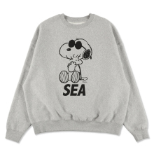 WIND AND SEA / ウィンダンシー | SMOOTHY x WDS Snoopy Pigment Crewneck Sweatshirt - Gray