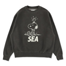 WIND AND SEA / ウィンダンシー | SMOOTHY x WDS Snoopy Pigment Crewneck Sweatshirt - Black