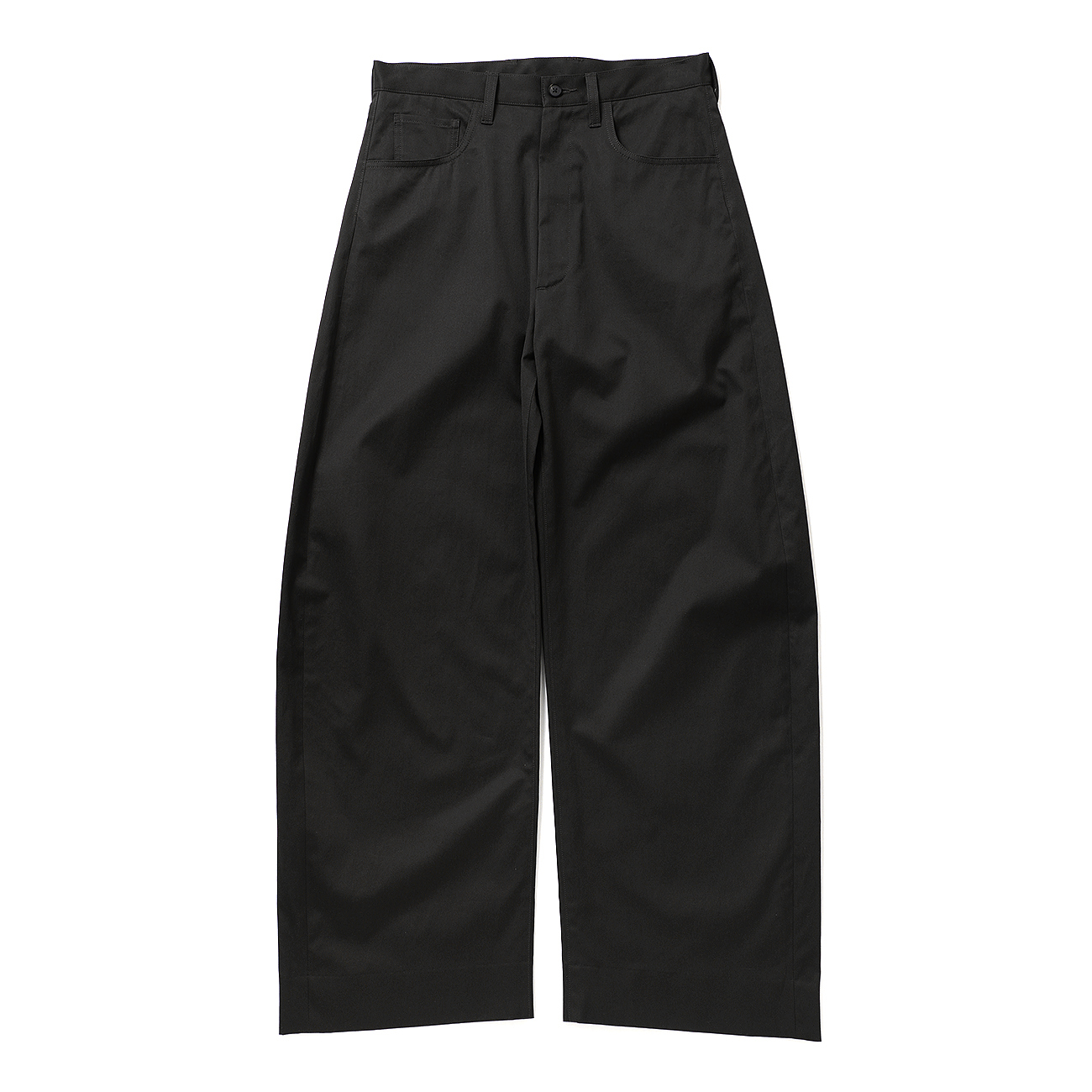 ssstein / シュタイン | COTTON SATIN ROUND PANTS - Black | 通販