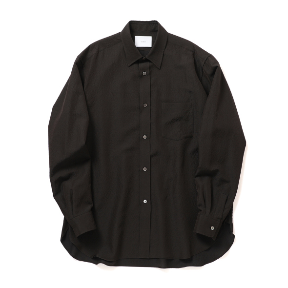ssstein / シュタイン | WOOL SILK OVERSIZED PLACKET SHIRT - Dark