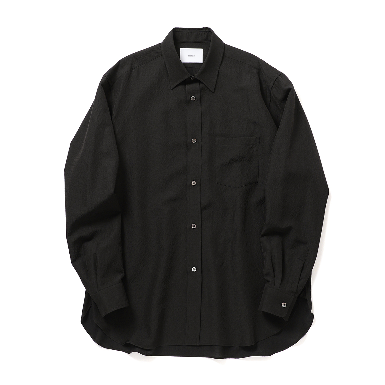 ssstein / シュタイン | WOOL SILK OVERSIZED PLACKET SHIRT - Black