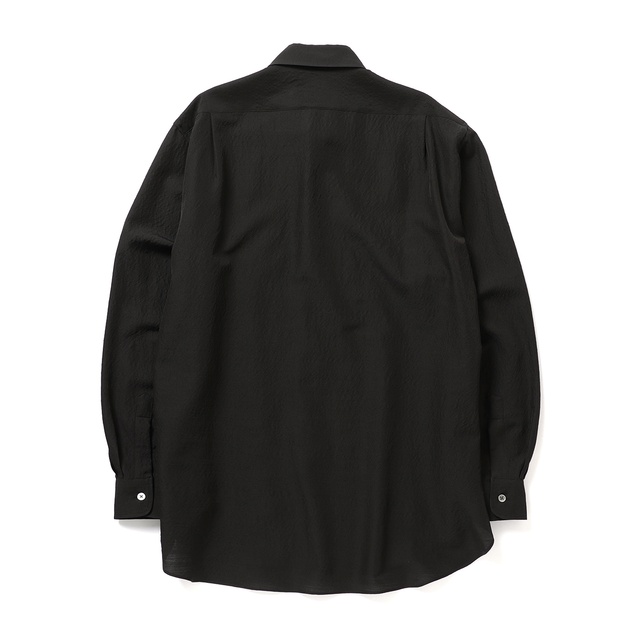 ssstein / シュタイン | WOOL SILK OVERSIZED PLACKET SHIRT - Black