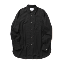 ssstein / シュタイン | COTTON SILK OVERSIZED PLACKET SHIRT - Black