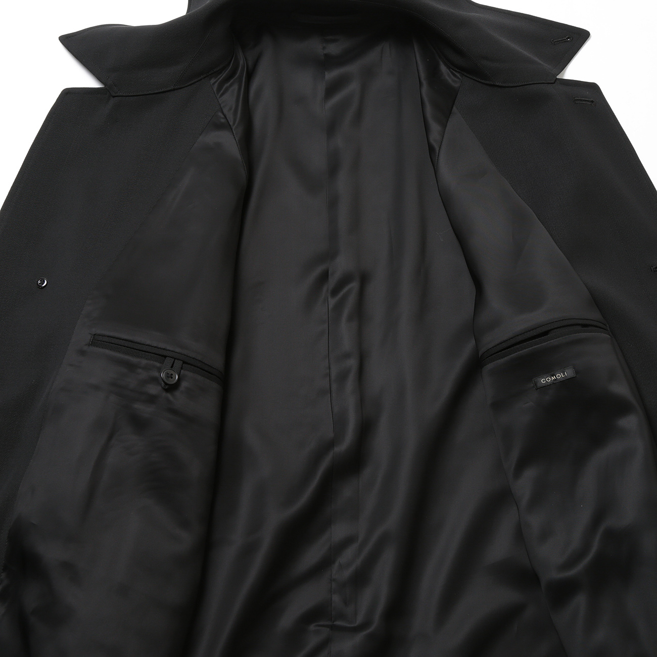 COMOLI / コモリ | ウールギャバ バルカラーコート - Black