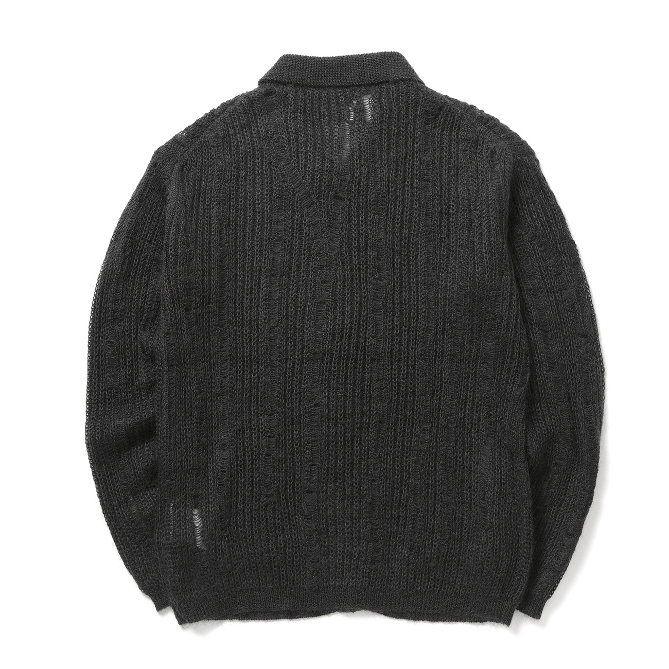 YOKE / ヨーク | SILK MOHAIR BUTTONED CARGIGAN - Carbon