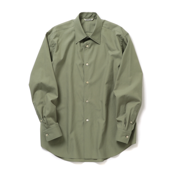 AURALEE / オーラリー | WASHED FINX TWILL SHIRT (メンズ) - Olive