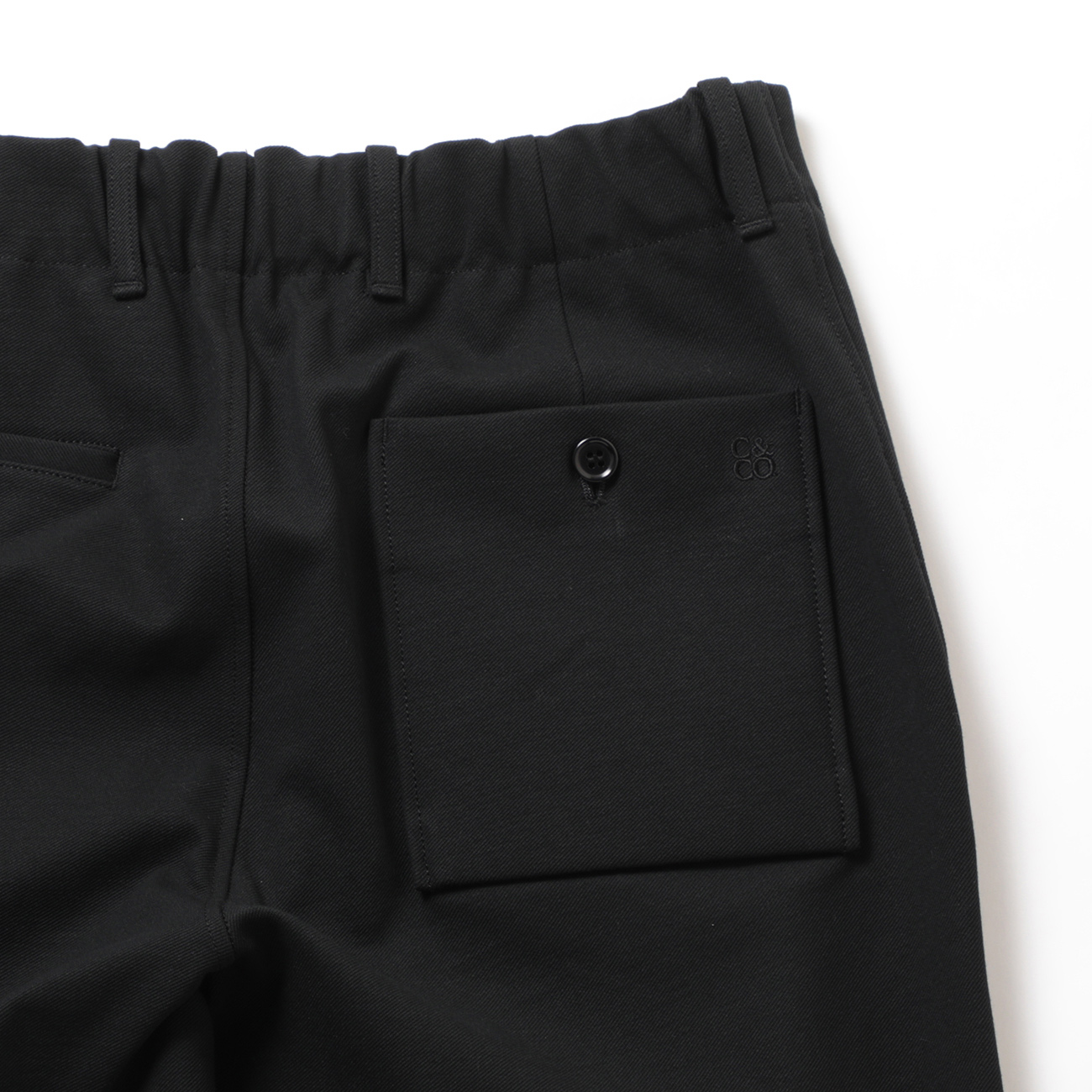 CURLY / カーリー | KNIT CHINO-CLOTH PANTS (STRAIGHT) - Black
