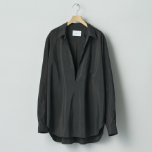 ssstein / シュタイン | SILK NYLON SKIPPER SHIRT - Black