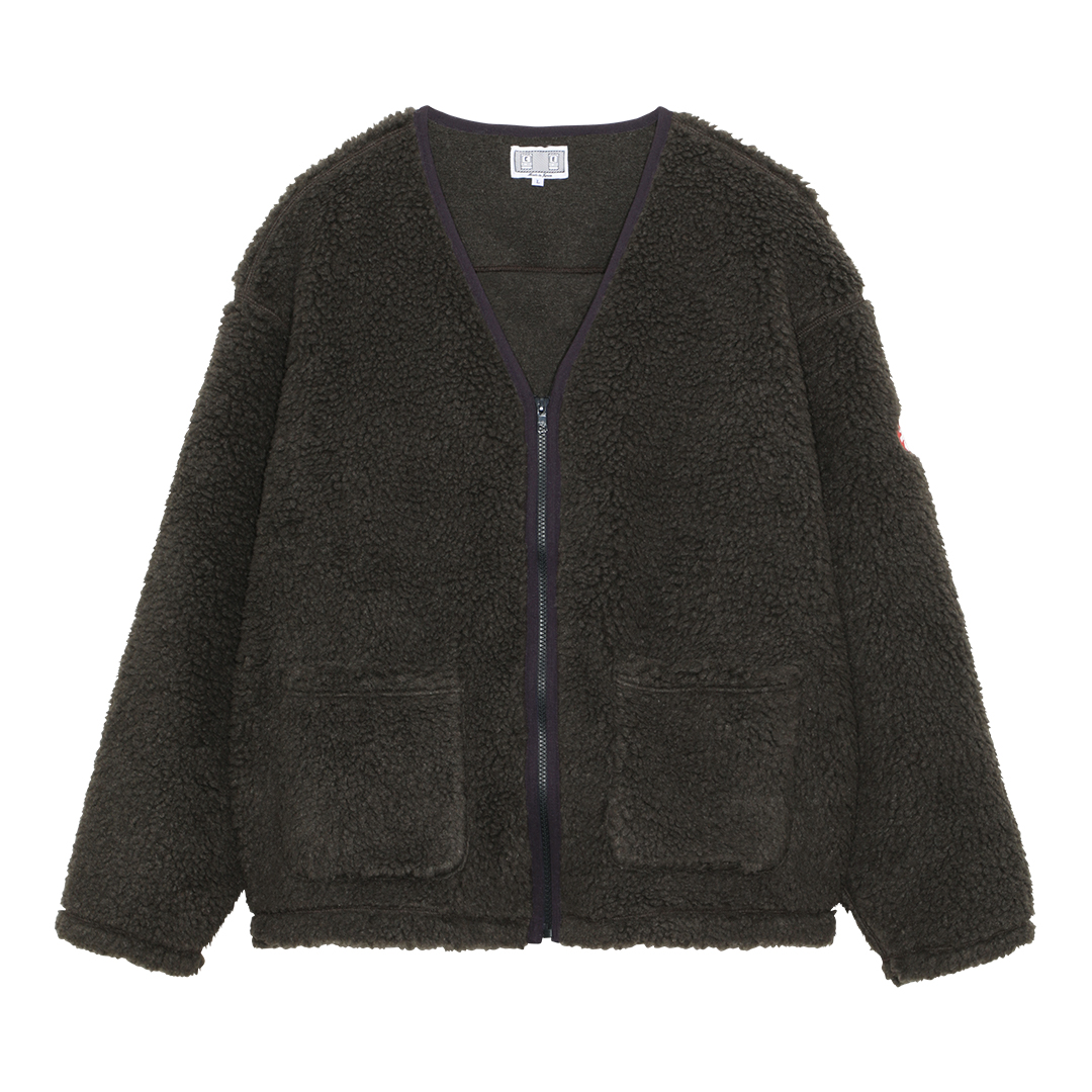 C.E BOA FLEECE ZIP UP CARDIGAN Charcoal