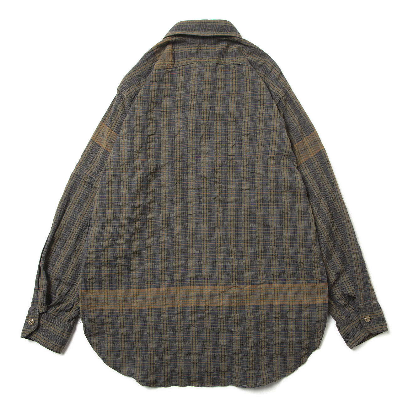 ENGINEERED GARMENTS / エンジニアドガーメンツ | Work Shirt - Small Seersucker Plaid -  Olive | 通販 - 正規取扱店 | COLLECT STORE / コレクトストア