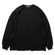AURALEE / オーラリー | LUSTER PLAITING L/S TEE (メンズ) - Black