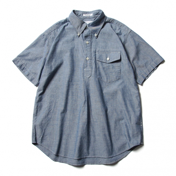 トップス Engineered Garments Popover BD Chambray Engineered Garments cotton Chambray Popover BD Shirt - Blue