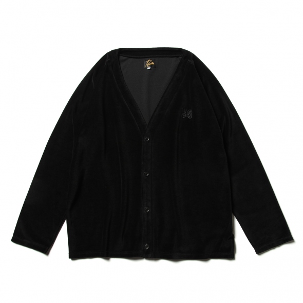 Needles / ニードルズ | V Neck Cardigane - C/Pe Velour - Black