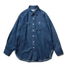 ENGINEERED GARMENTS / エンジニアドガーメンツ | Work Shirt - Cotton Denim Shirting - Blue