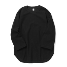 blurhmsROOTSTOCK / ブラームスルーツストック | Rough&Smooth Thermal Baseball Tee - Black