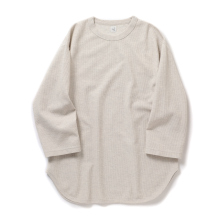 blurhmsROOTSTOCK / ブラームスルーツストック | Rough&Smooth Thermal Baseball Tee - Heather Oatmeal