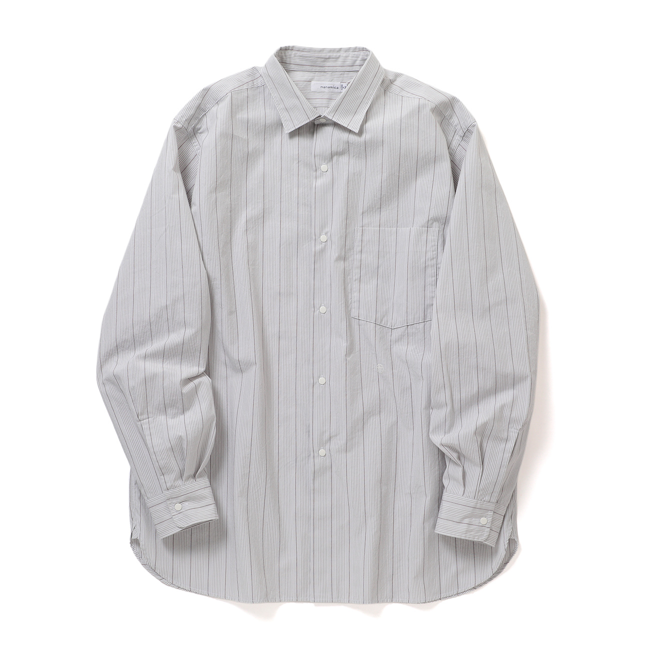 nanamica / ナナミカ | Regular Collar Stripe Wind Shirt - Gray