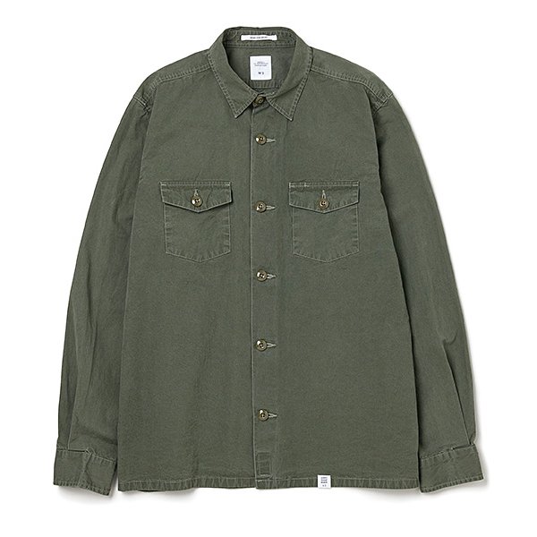 L/S MILITARY SHIRT FD 「CLIFF」 - Olive