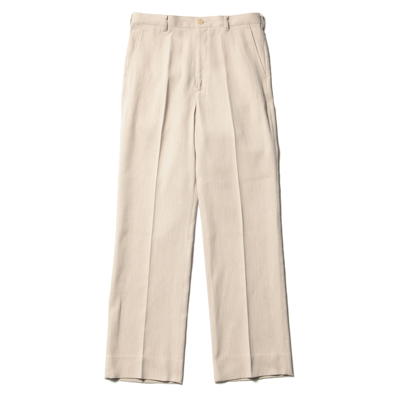 COTTON WOOL DOUBLE CLOTH SLACKS (メンズ) - Camel Top Beige