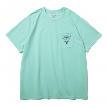 South2 West8 / サウスツーウエストエイト | S/S Round Pocket Tee - Circle Horn - Turquoise