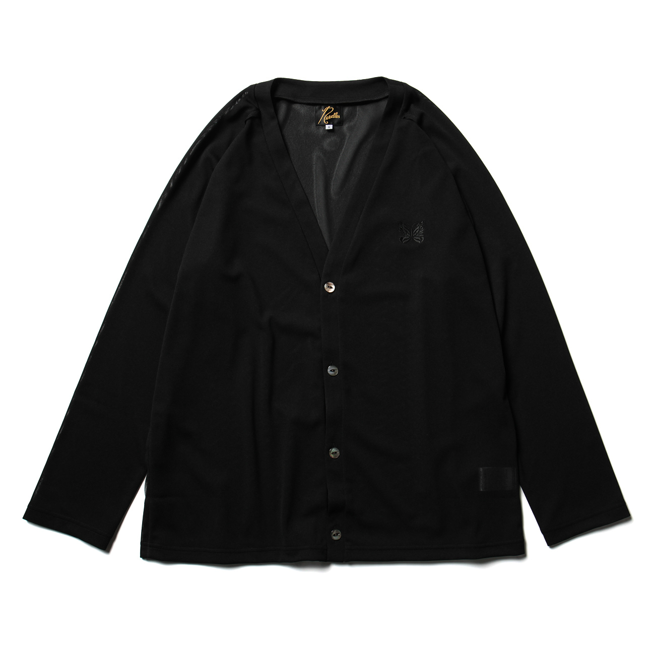 Needles / ニードルズ | V Neck Cardigan - Poly Mesh - Black | 通販