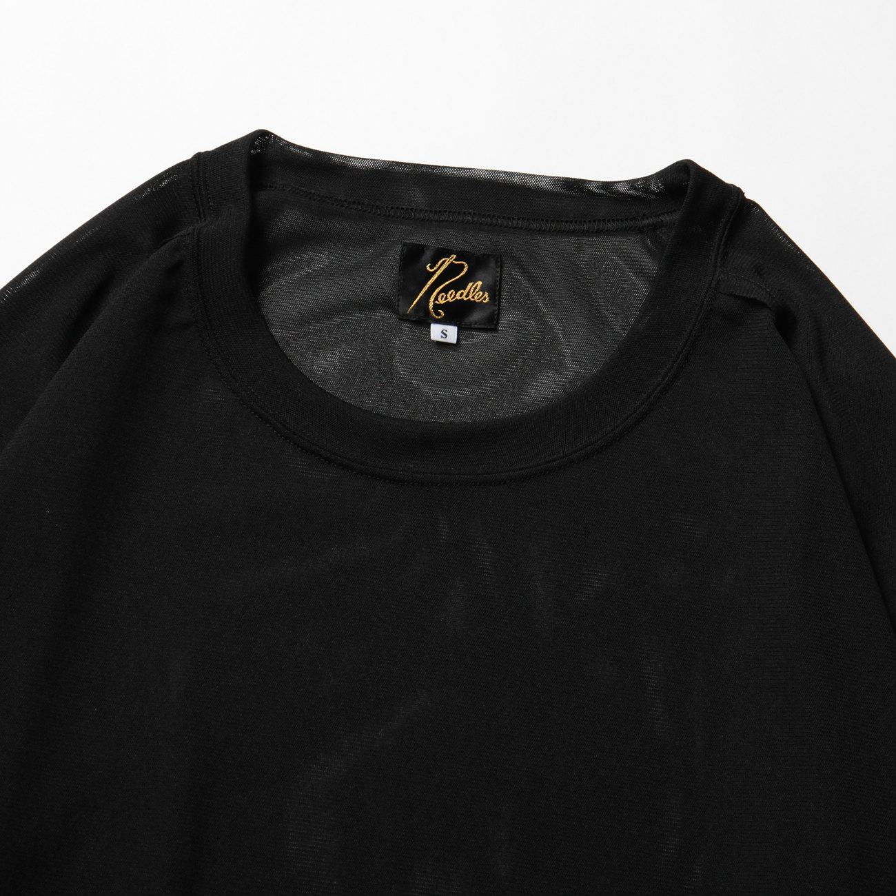 L/S U Neck Tee - Poly Mesh - Black