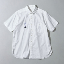 ....... RESEARCH | B.D. S/S - 動物刺繍 CottonBroad - White×Blue