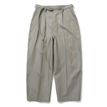 blurhms / ブラームス | Drill Chambray Belted Trousers - Blue Beige