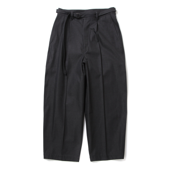 blurhms / ブラームス | Drill Chambray Belted Trousers - Heather