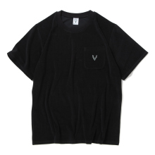 South2 West8 / サウスツーウエストエイト | S/S Round Pocket Tee - C/PE Pile - Black