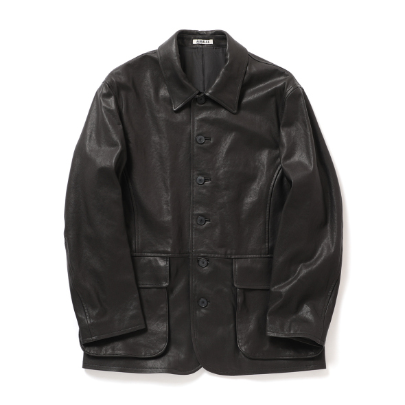 AURALEE / オーラリー | TEXTURED LAMB LEATHER BLOUSON (メンズ