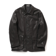 AURALEE / オーラリー | TEXTURED LAMB LEATHER BLOUSON (メンズ) - Black