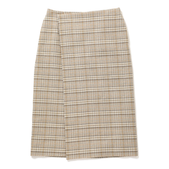 AURALEE / オーラリー | SILK LINEN NEP CHECK WRAP SKIRT (レディース