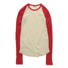 AURALEE / オーラリー | SUPER HIGH GAUGE SHEER RIB RAGLAN P/O (レディース) - Ivory×Red