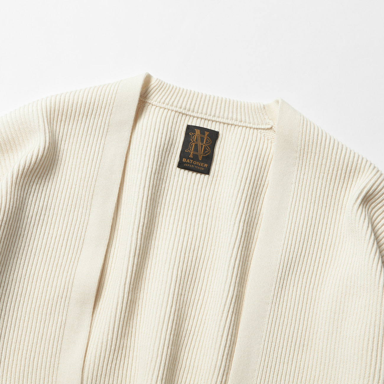 HIGH COUNT RIB CARDIGAN (メンズ) - Ivory