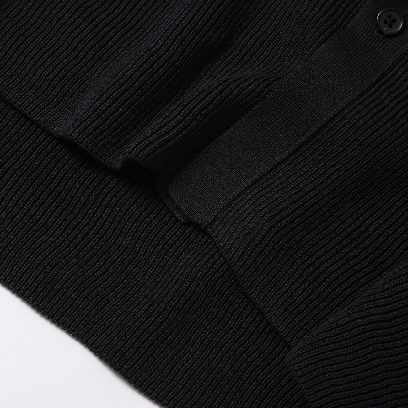 RIB KNITTED SHIRT - Black