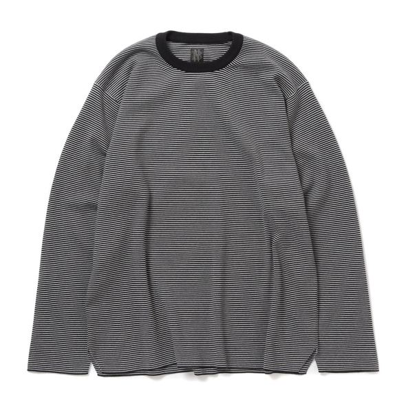 BATONER / バトナー | 32G SMOOTH KNIT LONG T-SHIRT (メンズ) - Black 