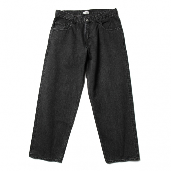 ブラック スビンコットン 13.5oz バギーデニム - Medium Black