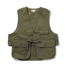 ENGINEERED GARMENTS / エンジニアドガーメンツ | Fowl Vest - Cotton Sanded Cloth - Olive