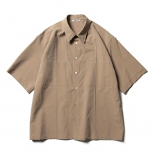 WASHED FINX RIPSTOP CHAMBRAY HALF SLEEVED SHIRTS (メンズ) - Beige Chambray