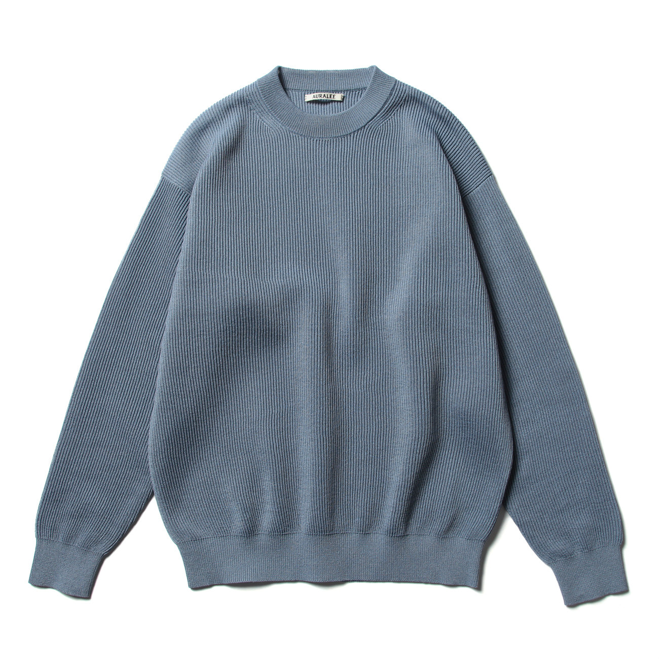 AURALEE / オーラリー | FLAT YARN RIB KNIT P/O (メンズ) - Blue