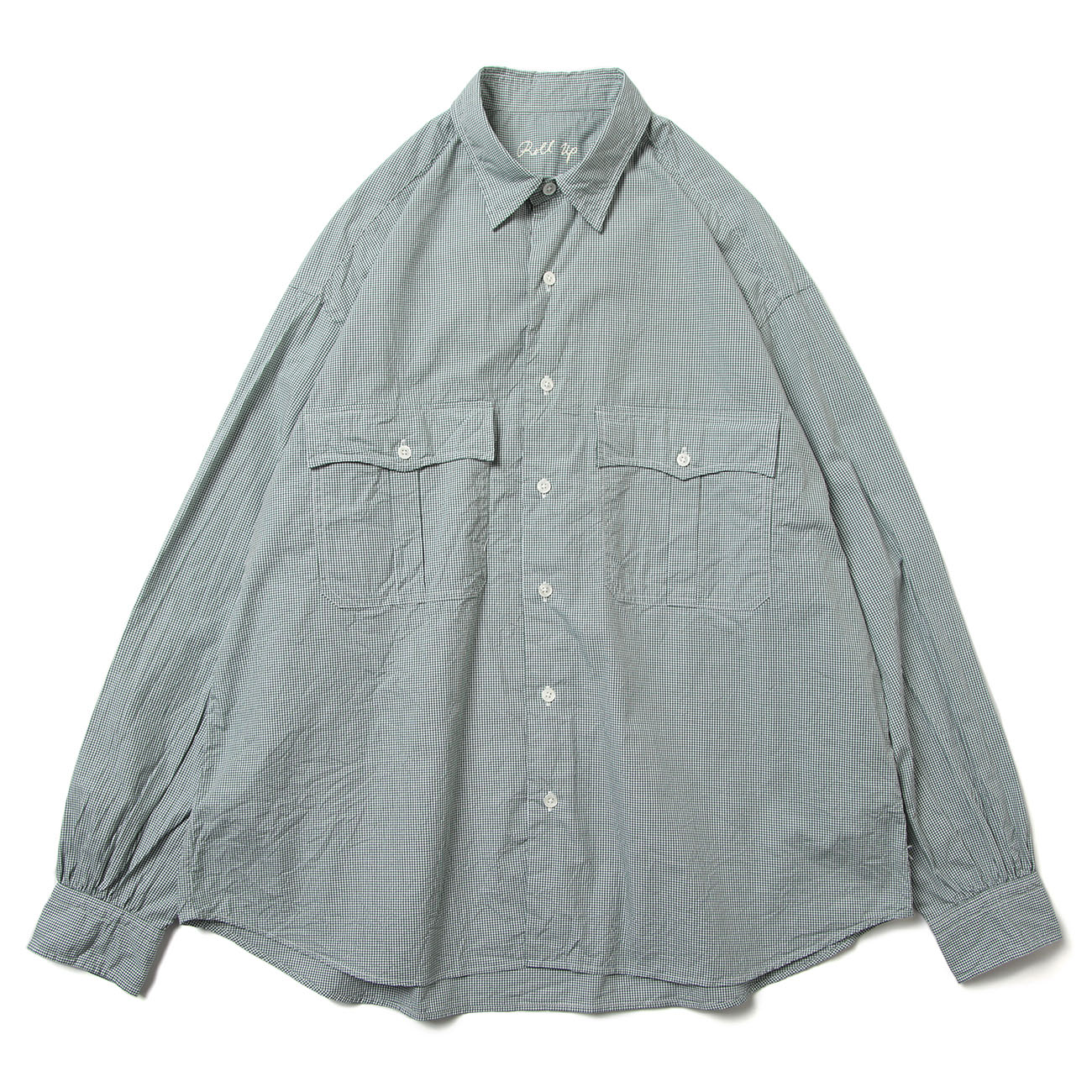 ROLL UP NEW GINGHAM CHECK SHIRT - Olive