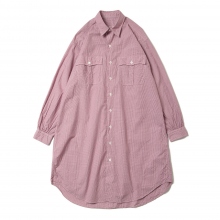 Porter Classic / ポータークラシック | ROLL UP NEW GINGHAM CHECK SHIRT DRESS (レディース) - Red