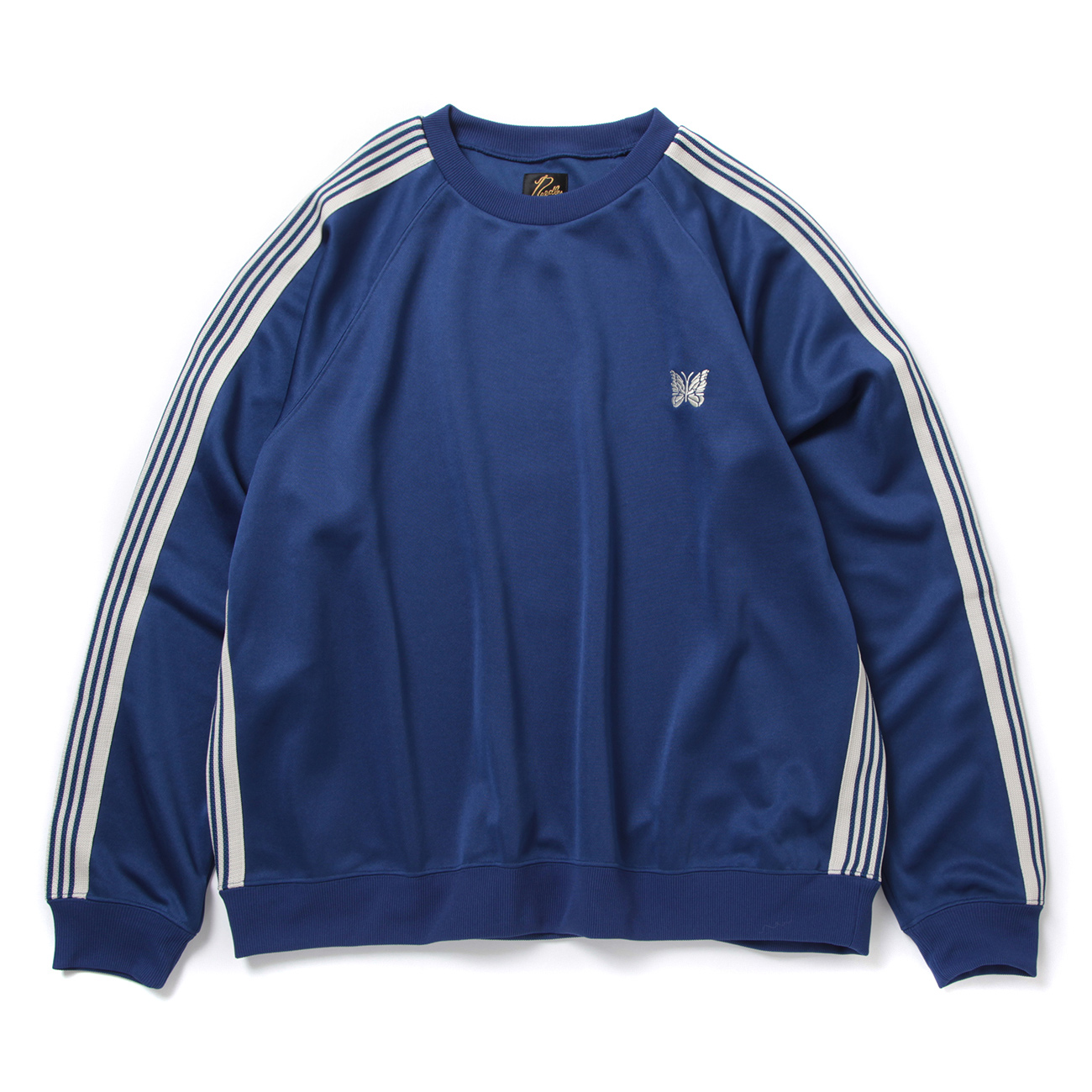 Needles / ニードルズ | Track Crew Neck Shirt - Poly Smooth - Royal 