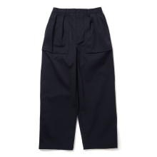 SOLID DOUBLE-KNIT WIDE BAKER PANTS - Navy