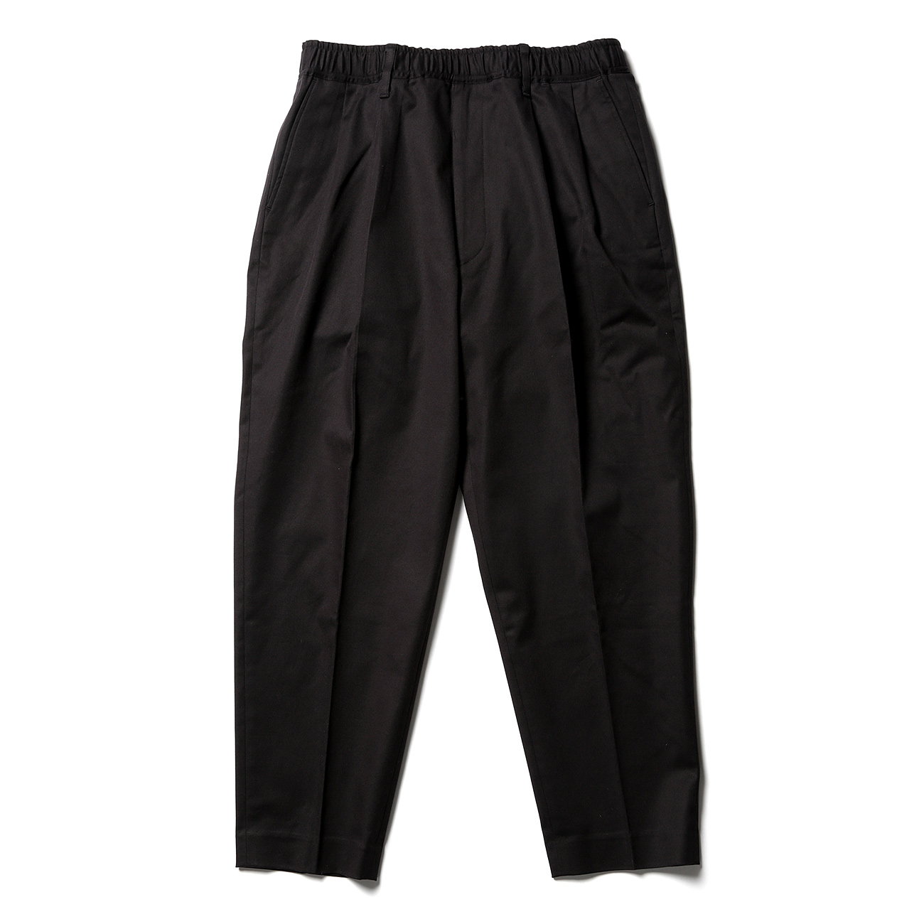 1201-PT12-058-pieces TAPERED EASY PANTS - Black