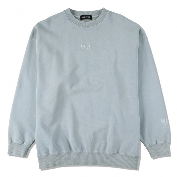 WIND AND SEA / ウィンダンシー | SEA (pigment-dye) Crew Neck - Cyan