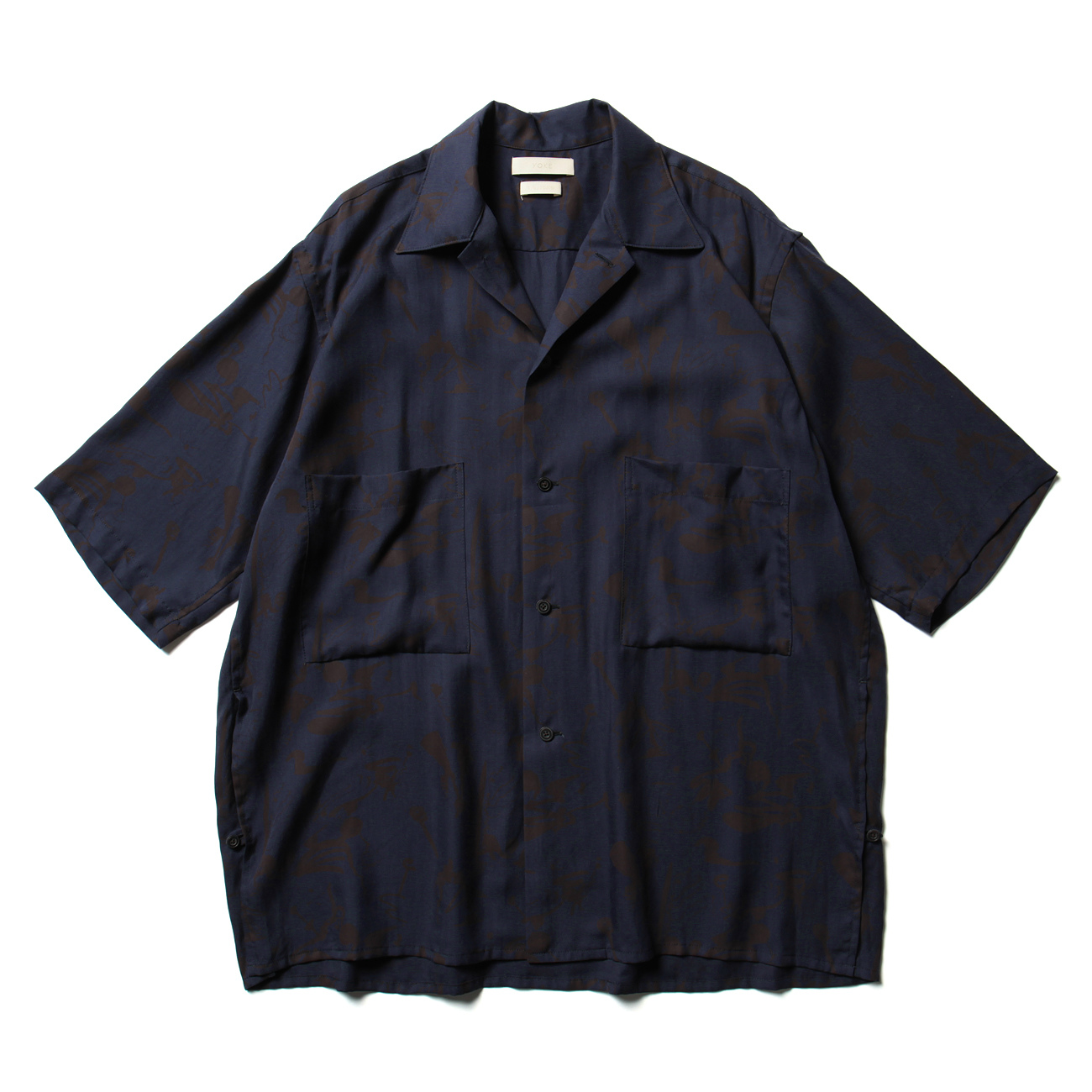 PRINTED HALF SLEEVES SHIRT - Navy